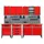Ondis24 Werkstatt Set 240cm 3x Werkbank Metall 3x Werkzeugschrank Lochwand Haken