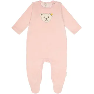 Steiff Baby Strampler - Body, Baumwolle, Bär, Logo, Druckknöpfe, langarm, einfarbig Rosa 50