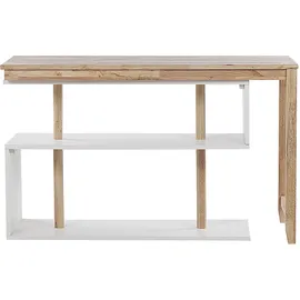 Beliani Eckschreibtisch Chandler Weiß / Braun