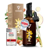 Heldengrün® Arganöl aus Marokko [100% NATURREIN] Dermatologisch getestet - Arganoel Haare für Glanz & Pflege - kaltgepresst & naturrein - Arganöl für Gesicht & Haut - 100 ml