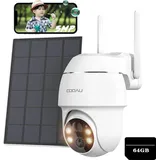 COOAU 2K Überwachungskamera Aussen Akku, 355°/90° Schwenkbar, WLAN IP Kamera Outdoor mit Nachtsicht in Farbe, Personen-/Bewegungserkennung, IP66 Cloud-Speicher
