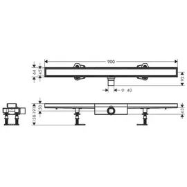 Hansgrohe RainDrain Compact Duschrinne 900 mm befliesbar edelstahl gebürstet
