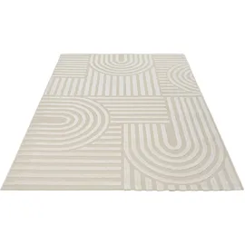 Sanat Berlin beige Creme, B:60cm H:6mm L:110cm, Kunstfaser, Teppiche, Teppich, In -und Outdoor geeignet, Außenbereich, Terrasse, Balkon, auch Läufer