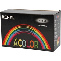 Creativ Company School acrylic paint glossy Acrylfarbe glänzend 10 Stück 100 ml