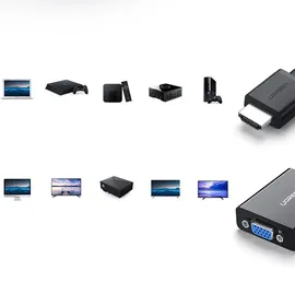 UGREEN HDMI auf VGA Micro USB / Audio 3,5 mm Miniklinke Schwarz