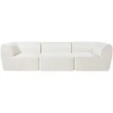 [en.casa] Modular Sofa, 3-Sitzer Hurvas Bouclé Cremeweiß