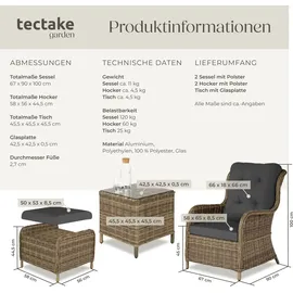Tectake Benissa Set 5-tlg. Beige