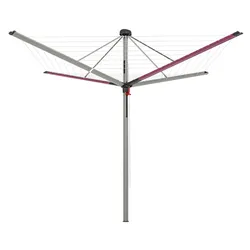 BERLINLODGE Wäschespinne Vento 8 Leinenreihen Alu Sommerflieder Hx⌀ 205x290cm Wäscheständer Wäscheleine Wäschetrockner
