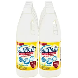 DanKlorix Hygiene Reiniger mit Aktiv-Chlor Zitronen Frische 1,5 Liter, 8er Pack