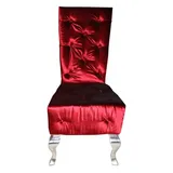 Casa Padrino Barock Esszimmer Stuhl Bordeaux / Silber - Designer Stuhl - Luxus Qualität Hochlehnstuhl Hochlehner