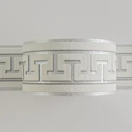 A.S. Création Bordüre Stick ups klassisch stark strukturiert 5,00 m x 0,04 m grau metallic weiß Made in Germany 281319