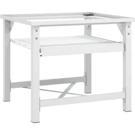 vidaXL Waschmaschinen-Untergestell mit Ausziehbarer Ablage, Weiß, 60 x 56,5 x 53,5 cm