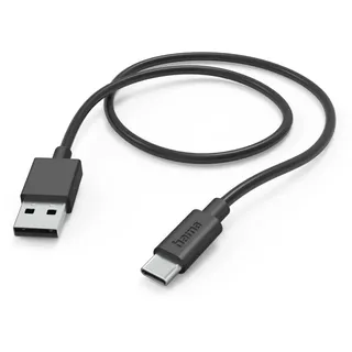 Hama Ladekabel, USB-A - USB-C, 1 m Schwarz