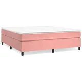 vidaXL Boxspringbett mit Matratze Rosa 160x200 cm Samt