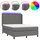 vidaXL Boxspringbett mit Matratze & LED Grau 140x200 cm Kunstleder