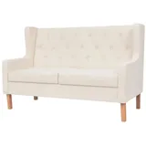 vidaXL Sofa Stoff Cremeweiß