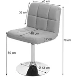 Mendler 2er-Set Esszimmerstuhl Kavala, Küchenstuhl Stuhl, Stoff/Textil Chrom drehbar MVG-zertifiziert dunkelgrau