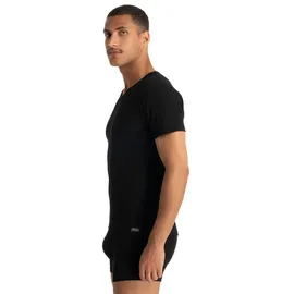 Bruno Banani V-Shirt BRUNO BANANI "FINE RIB", Herren, Gr. XXL, schwarz, Feinripp, Obermaterial: 96% Baumwolle, 4% Elasthan, unifarben, Basic hüftbedeckend, V-Ausschnitt, Shirts, Feinripp, Kurzarm, V-Neck, Cotton-Mix