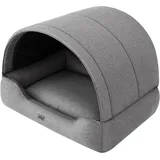 DOGGY Hundehöhle Hundebett Katzenbett Hundehütte Haustierbett Hundehaus Hundeliegen Hundesofa Korb Sofa Hundekissen Schlafplatz, Graphit, 82x58 cm