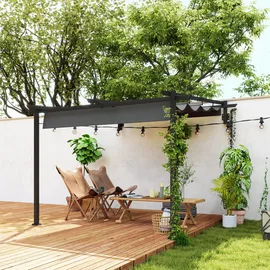 Outsunny Pergola 297 x 297 x 230 cm dunkelgrau