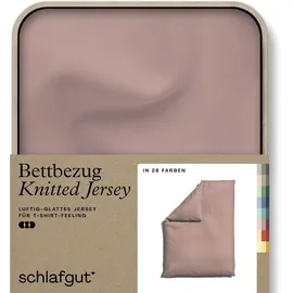 schlafgut Knitted Jersey Dunkelrosa 135 x 140 cm + 80 x 80 cm