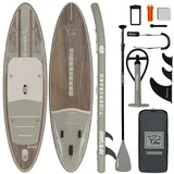 TIGERXBANG Aufblasbares SUP Board 320 x 83 x 15 cm Extra Breite Stand Up Paddle Board für Erwachsene & Kinder, ISUP Komplettset geeignet für Einsteiger & Fortgeschrittene, Grün
