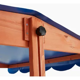 Home Deluxe Holzsandkasten Buddelkiste mit Dach Blau