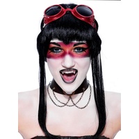 Paper Magic Kostüm Steampunk Vampir Brille rot, Stylische Brillenattrappe für Steampunk und Gothic rot