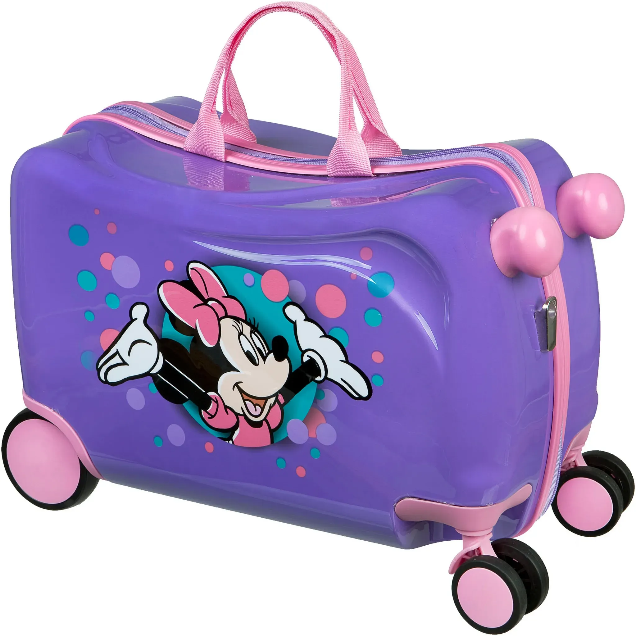 Kinderkoffer UNDERCOVER "Ride-on Trolley, Minnie Maus" Gr. B/H/T: 47,5cm x 32cm x 23cm 20 l, bunt (minnie maus), Kinder, Polycarbonat, bedruckt, Koffer, zum sitzen und ziehen