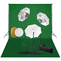 vidaXL Fotostudio-Set mit Lampen, Schirmen, Hintergrund Reflektor