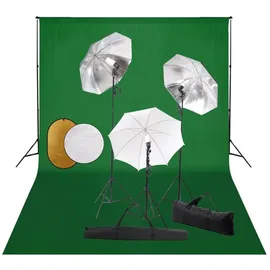 vidaXL Fotostudio-Set mit Lampen, Schirmen, Hintergrund Reflektor