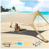 LuxusKollektion Strandmuschel Strandzelt Pop-Up 2x2.1m LSF 50 Lycra Sonnenschutz Stabilitätsstangen grün
