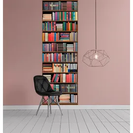 Queence Vinyltapete Bücher, Bücherregal 90x300 cm 0,9 m2 bunt