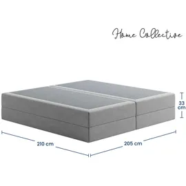 home collective Boxspringbett 200 x 200 cm H2 Grau