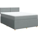 vidaXL Boxspringbett 140 x 200 cm Hellgrau