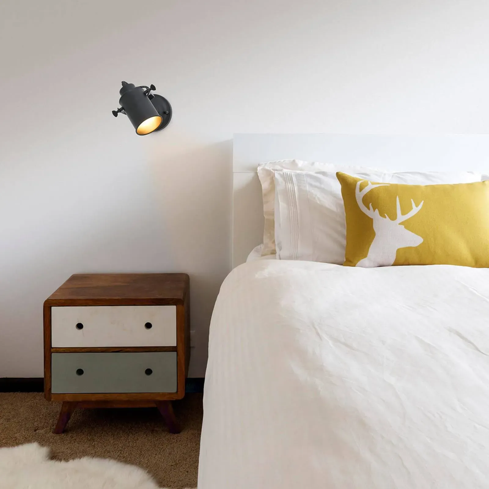 FARO BARCELONA Retrodesign-Wandspot List 1flg. List, dimmbar, schwarz, für Wohn- / Esszimmer, Metall, Modern, Strahler - cm - 8.5 cm - cm