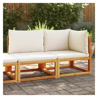 vidaXL Gartensofa mit Kissen 2-Sitzer Massivholz Akazie