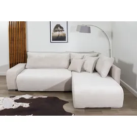 Collection AB Ecksofa Poppy L-Form Polyester 3-Sitzer Beige