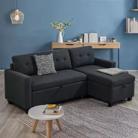 VitaliSpa Ecksofa Campina Anthrazit 226 x 161 cm L-Form