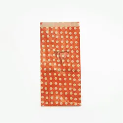 Clairefontaine Packung mit 50 Geschenktüten Kraft, 15x31+6cm, Punkte auf rotem Hintergrund - Rot 394110C