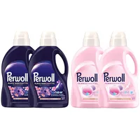 PERWOLL Flüssig-Set 4x 27 Waschladungen (108WL) 2x Black Blütenmeer & 2x Für Wolle & Feines, Feinwaschmittel erneuert dunkle Farben und Fasern & Feinwaschmittel glättet, verhindert Knötchen