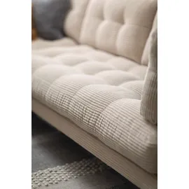 trends by hg Wohnlandschaft TRENDS BY HG "Landau U-Form", beige (cream), B:265cm H:75cm T:265cm, Sofas, Wohnlandschaft, in Cord-Stoff mit Metallfuß