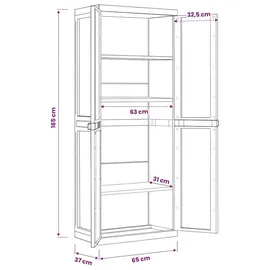 vidaXL Gartenschrank Schwarz 65x37x165 cm PP