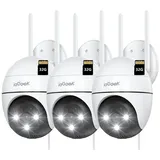 ieGeek Überwachungskamera 2K Überwachungskamera Aussen Kamera Überwachung Aussen Wlan IP (Aussen, AuBenbereich, außen, utdoor Kabel Außenkamera WiFi PTZ Outdoor Camera Dome Aussen kamera, 3-tlg., Videoüberwachung Kamera mit Farbige Nachtsicht Bewegungserkennung, 24/7 Aufnahme,& Ton und Lichtalarm)