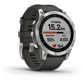 Garmin Fenix 7 Standard silber mit graphitfarbenem Armband