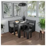 Vicco Esstisch mit Stuhl Roman, Schwarz, 90 x 60 cm