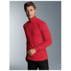 TRIGEMA Rollkragenshirt "TRIGEMA Langarm Ski- und Sport-Rollkragenpullover", Herren, Gr. XS, braun (kirsch), Feinripp, 100% Baumwolle (Bio-Baumwolle kbA), Basic, normal, ohne Ausschnitt, Shirts