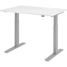 Hammerbacher Schreibtisch XMKA-Serie 120 cm weiß / silber