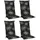 Beautissu Hochlehner Auflage 120 x 50 x 6 cm schwarz mit Blumen 4-tlg.