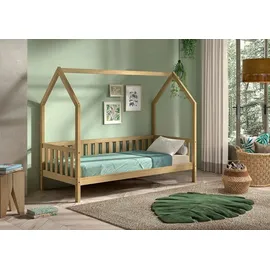 Vipack Hausbett CABANE 90 x 200 cm Eiche massiv Eiche natur